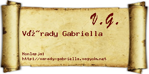 Várady Gabriella névjegykártya